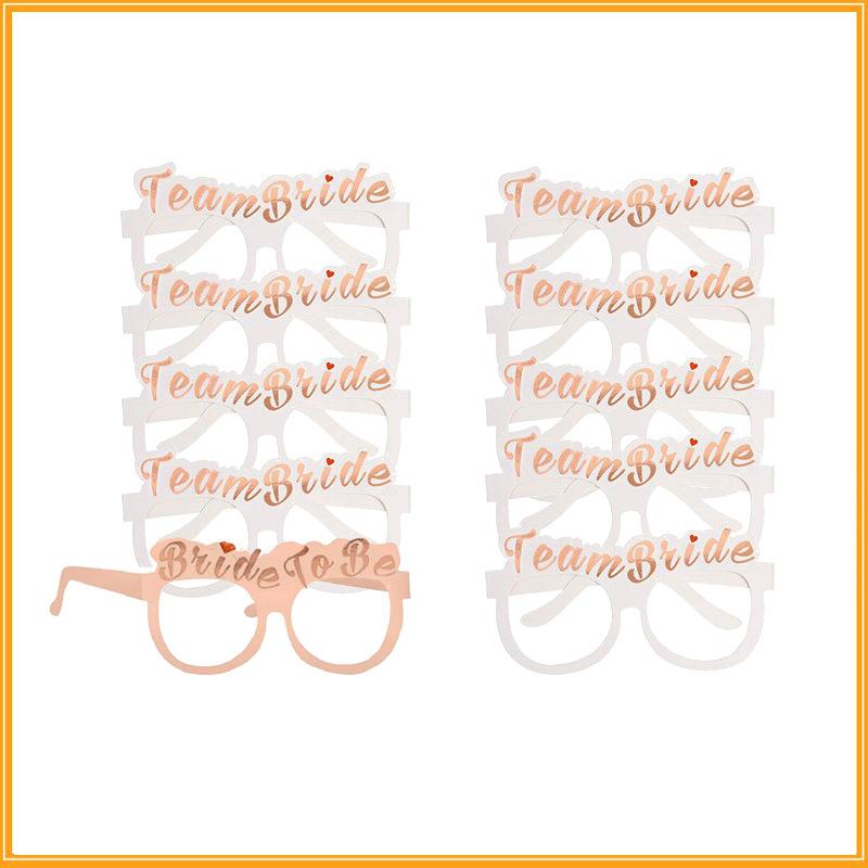 Bride To Be Single Party Bridal Paper Glasses Team 9+1 Set