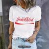 European and American Spot Printed Crew Neck T-shirt Spring and Summer Casual Short-sleeved Crew Neck Top Short-sleeved Women's T-shirt