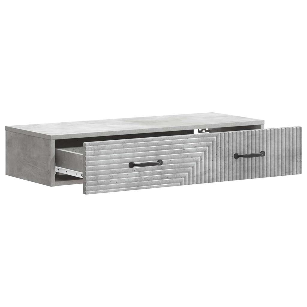 Wall Mounted Side Table Concrete Grey 87.5 x 34.5 x 17 cm