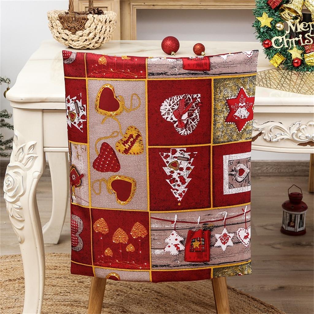 Christmas Dinner Table Decoration Restaurant Chair Cover 2024 New Year Decor Chair Back Covers Christmas Decoration