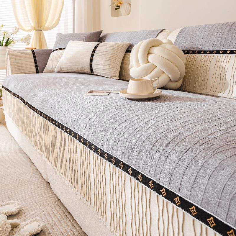 French Straight Sofa Cushion, Universal In All Seasons, Cream Wind Sofa Seat Cushion, Fixed Non-slip Light Luxury, High-end Sofa Cushion