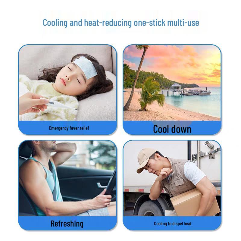 Renhe Medical Grade Cooling Patches for Infants & Toddlers - Fever & Heat Relief, 4-Pack