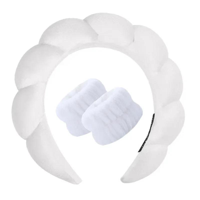 Set of Toiletry and Makeup Headband Wrist Strap Women's Bracelet Plush Face Wash Home Headworn Hair Band  Headbands for Women