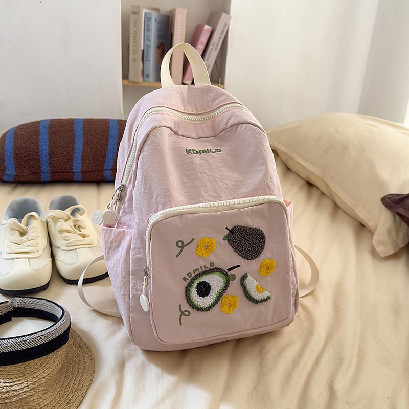 Pattern Printed Embroidery Nylon Small Backpack For School And Weekend Travel
