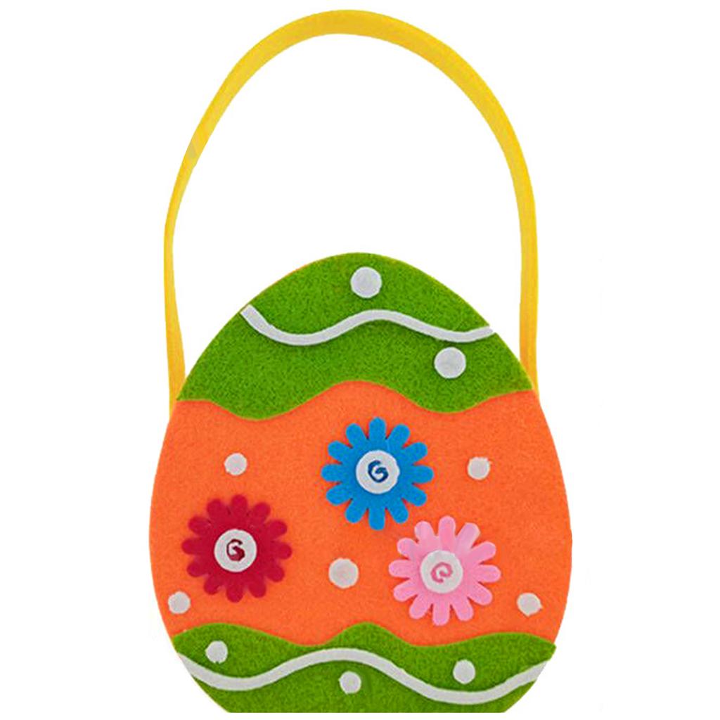 Felt Basket for Kids and Family Holiday Decoration Gift Bag with Carrying Handle Candy Bucket Easters Accessories