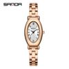 Sanda Gold Steel Band Women's Quartz Watch - Trendy, Waterproof, Simple Roman Dial, Leather Strap