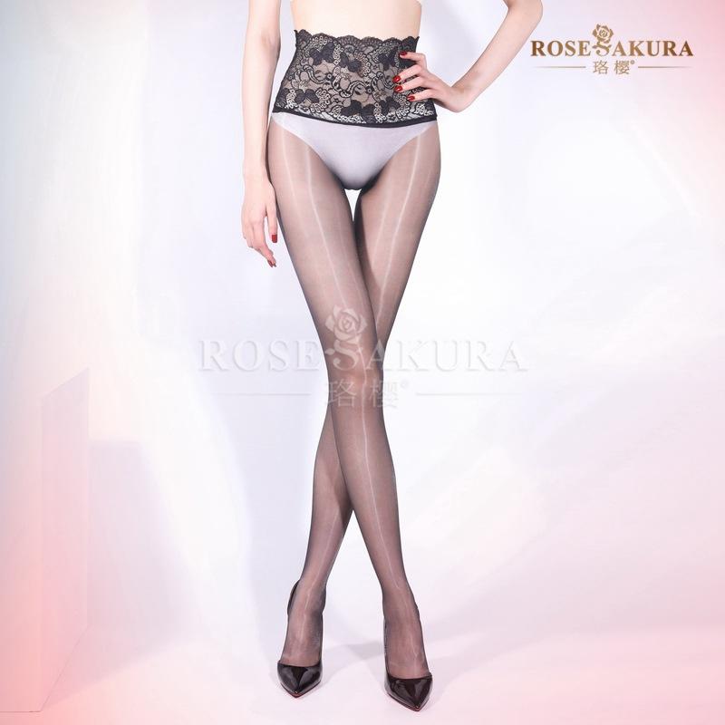 Women'S Sexy Aurora Ultra-Thin Lace Waist Seamless Pantyhose Silky Smooth Transparent Temptation Ol Ootd Fashion Girl Party