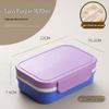 Nordic-Style Stainless Steel Lunch Box with Compartments, Fork, and Spoon - Microwave Safe