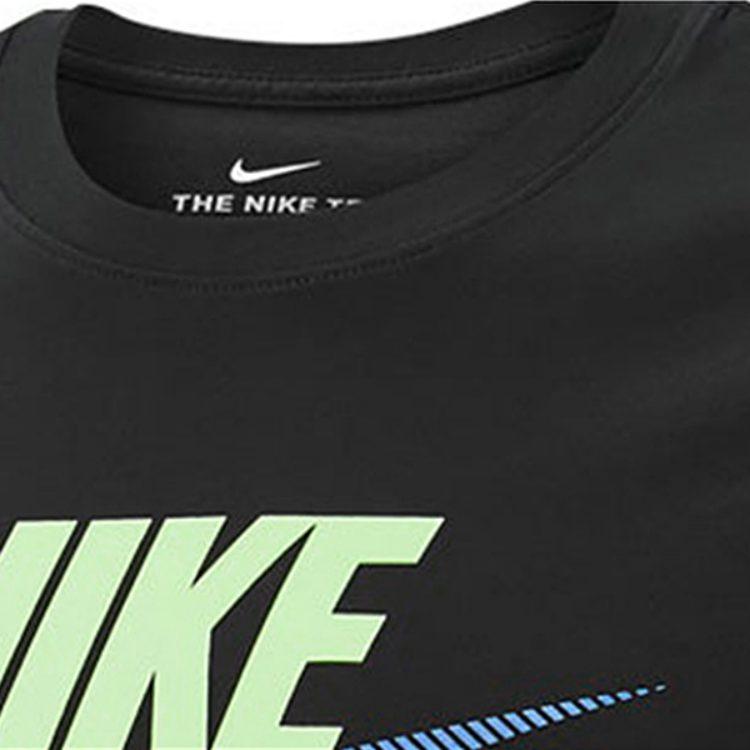 Nike T Shirts Men's Black Crew Neck Moderate Straight Fit DB6523-010