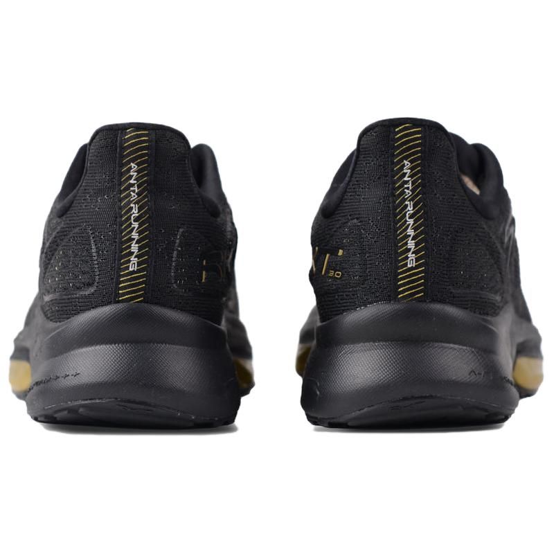Anta Comfortable Versatile Shock Absorbing Non-Slip Wear-Resistant Waterproof Low-Top Running Shoes Men sneaker Black Gold 112145587-6