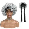 High Quality Personalized LOGO Hair Bonnets with Satin Head Wraps Custom Silk Sleep Tie Bonnet