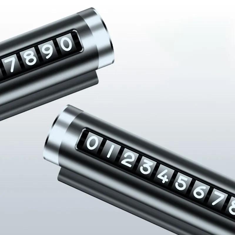 Metal Car Temporary Parking Card Rotate Phone Number Plate Aluminum Stickers Park Stop In Car-styling Auto Accessories