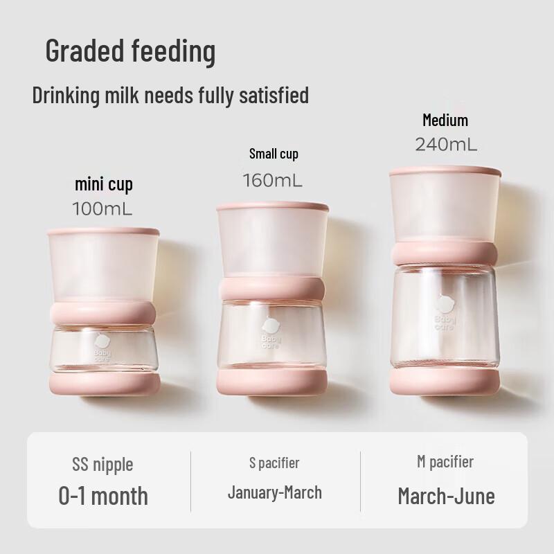 babycare Biberón de Vidrio Pro Anti-cólico con Forma de Pezón