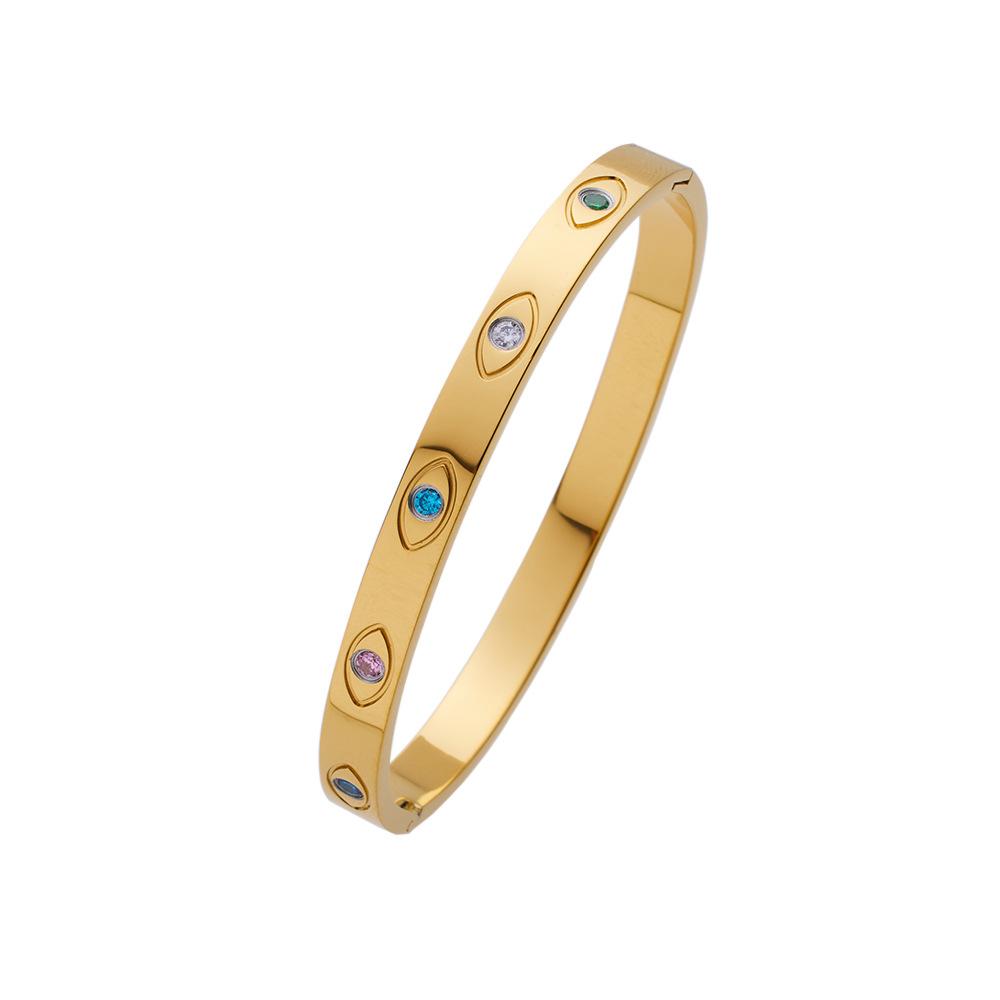 Bracciale Occhio Malvagio in Zircone Colorato Impilabile Braccialetto Turchese Regalo per Celebrazioni per Sorelle Gioielli Protettivi