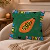 Papaya illustration Cushion Cover Anti-dustmite Pillowcase Invisible zipper silky short plush Sofa cushion cover
