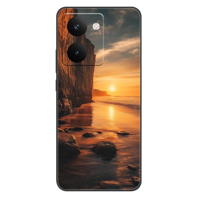For Realme P3 Ultra 5G Fashion Popular Cover Anti-fingerprint Soft Silicone Back Cover For Realme P3 Ultra Beach Scenery Funda