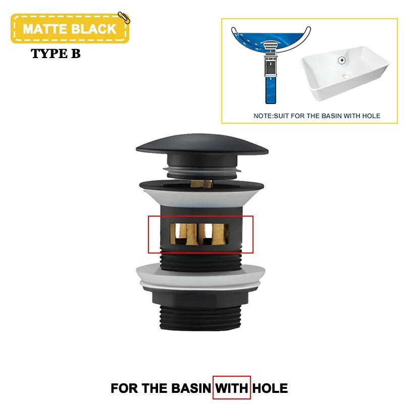 Wash Basin Pop-Up Drain Button Sink Stopper Drainer Siphon Waste Stopper Waste Pipe Drain Brushed Gold Bathroom Accessories