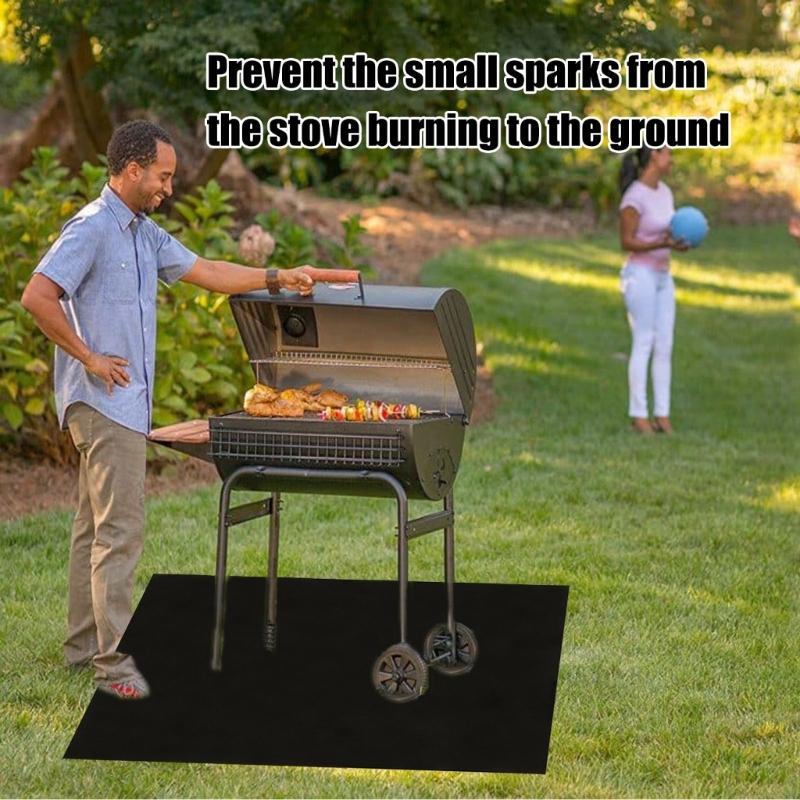 Extra Große Feuerfeste Terrassenschützer für BBQ-Grillen Wasserdichte Doppelseitige Grillmatte Übergröße Feuerfeste Matte