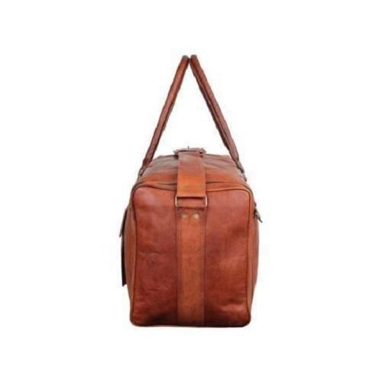 Braune Herren-Reisetasche aus echtem Ziegenleder, 61 cm, Reisegepäck, Reisetasche, Fitnessstudio, Übernachtungstasche, neu