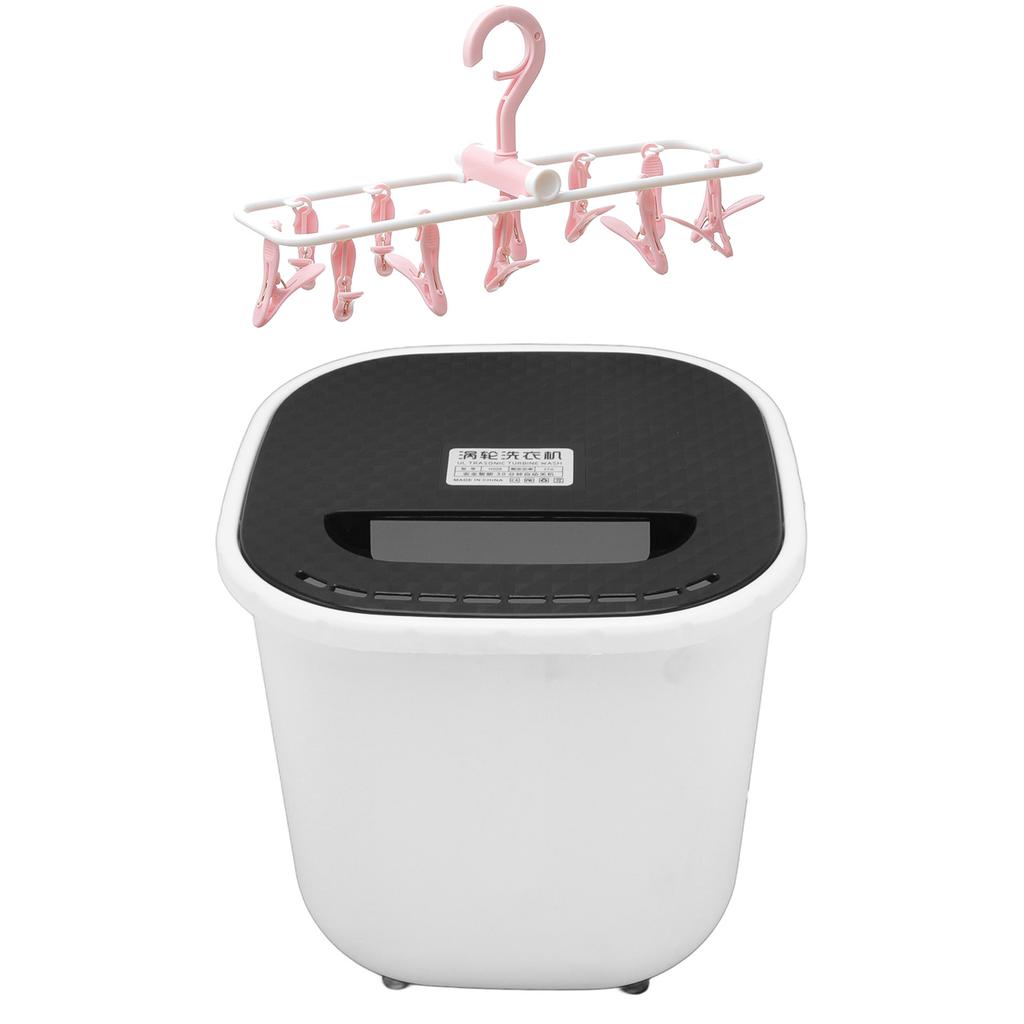 Portable Washing Machine USB Powered Mini Turbo Washing Machine with Clothes Drying Rack 6L