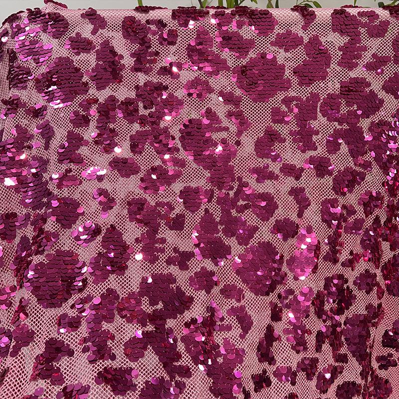 1/3Yard Gradient Full Shiny Sequin Fabric Embroidered Netting Material for Wedding Dresses Evening Gowns Cheongsam Sequin Fabric