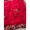 Premium Fandy satin with c pallu spring Dori embroidery work and all over sarees butta work with cutwork border