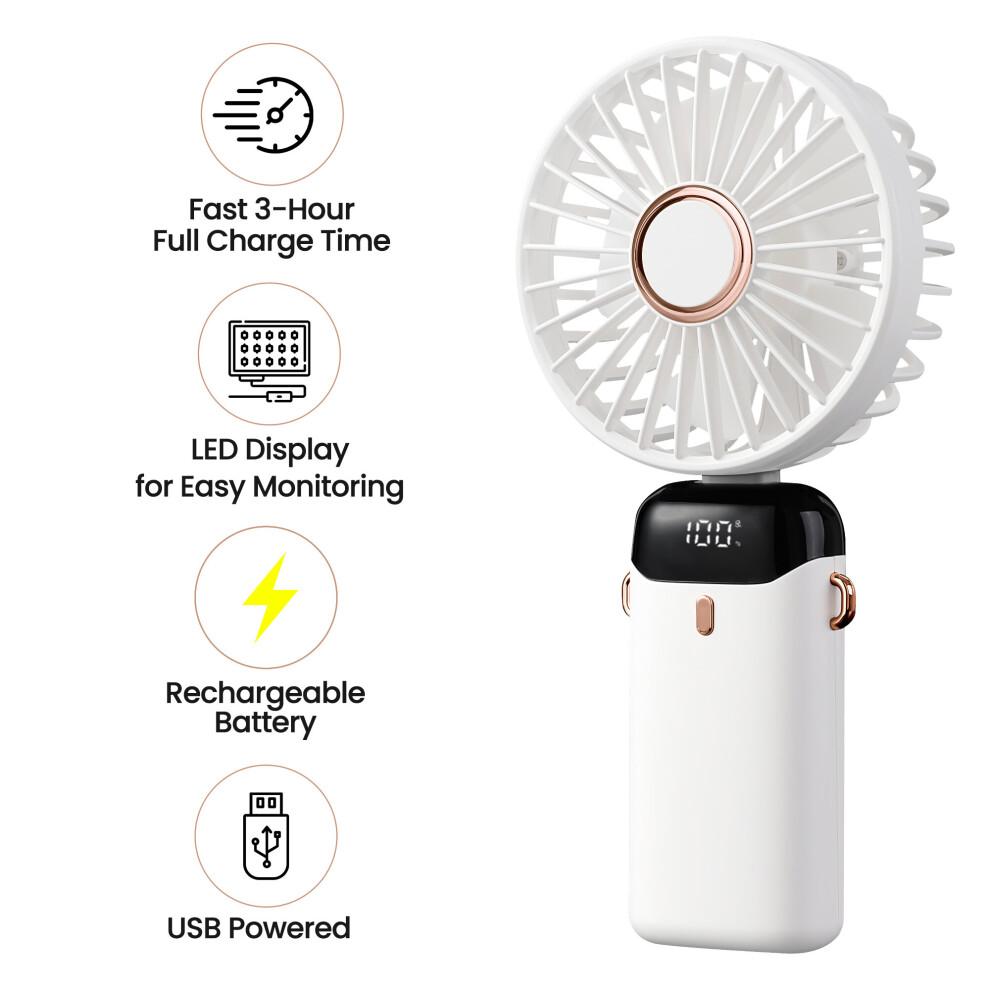 USB-wiederaufladbarer Handventilator Kleiner tragbarer leiser Schreibtischventilator
