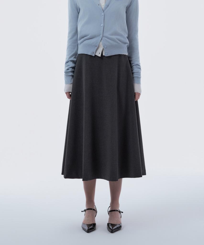 Mausolleum Long Flare Suit Skirt - Dark Gray