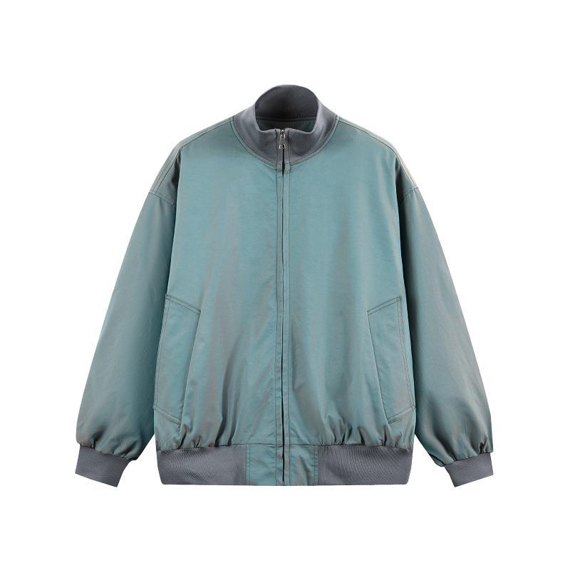 Autumn Men'S Colorful Satin Flight Jacket American Trend Stand-Up Jacket Loose Top