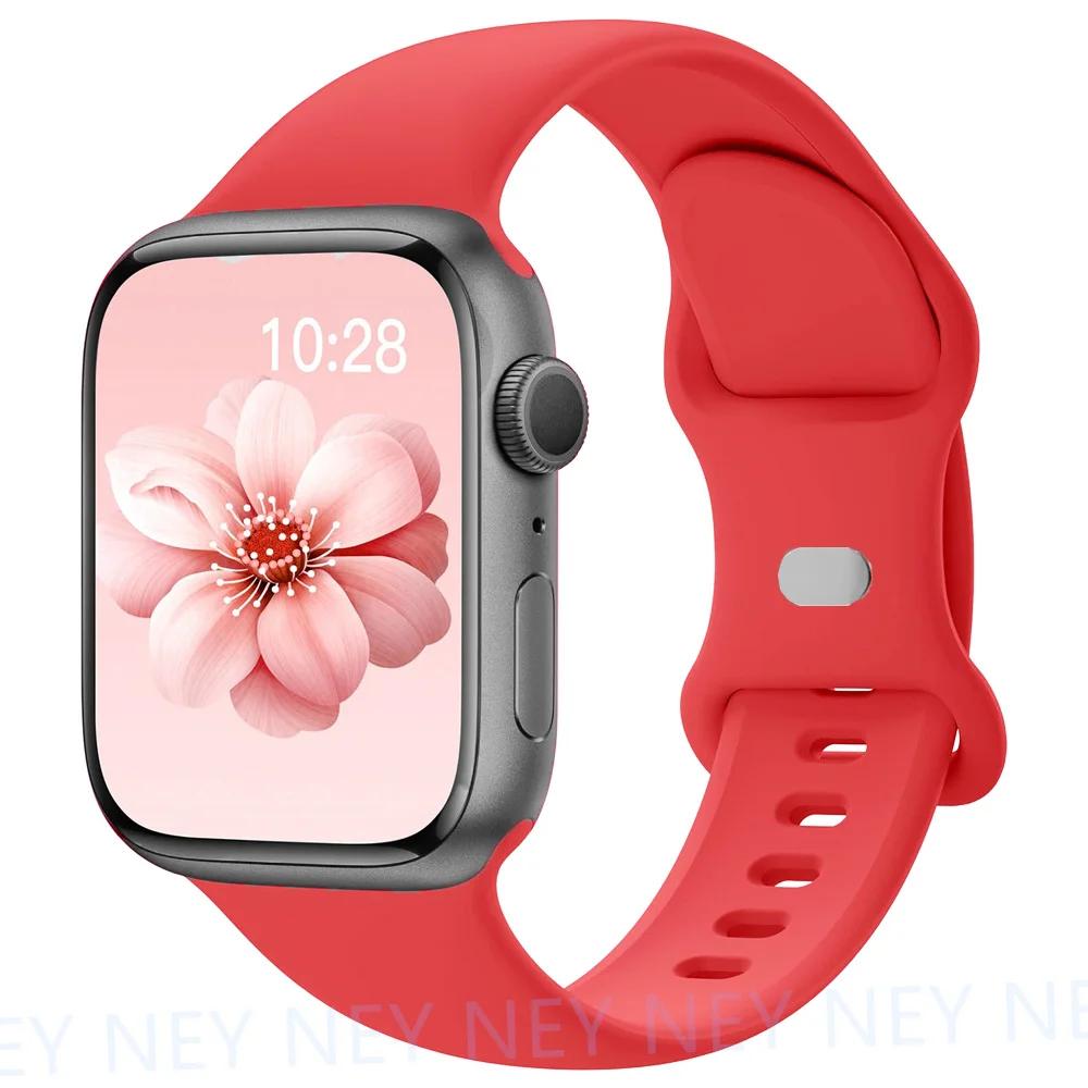 Silicone Strap For Apple Watch Band 45mm 44mm 40mm 41mm 49mm 38mm 42 Correa Bracelet iWatch series 6 ultra2 7 8 9 se 44 mm band
