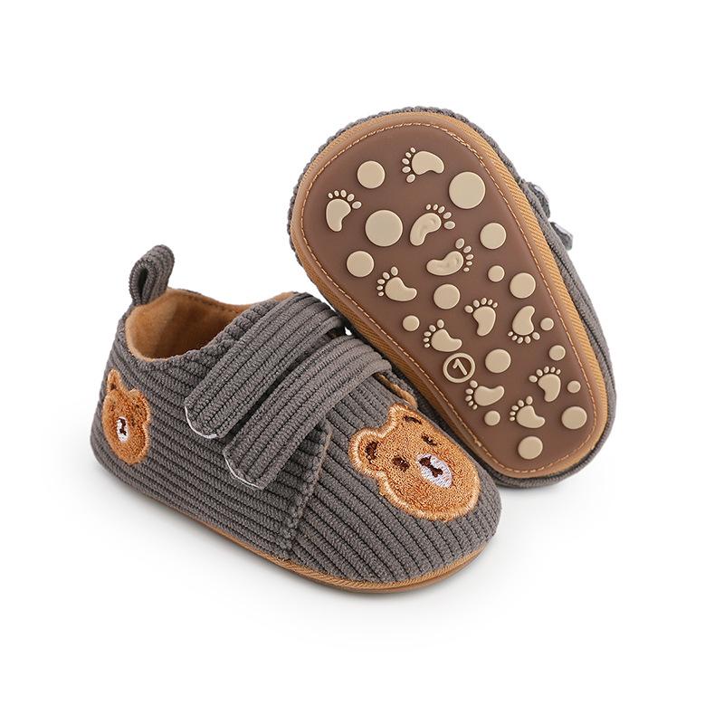 Trendy Corduroy Cartoon Baby Walker Shoes with Non-slip Soft Soles - Ideal Pre-walking Footwear (Style 2216)