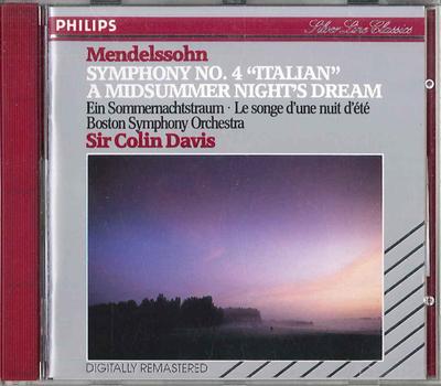 CD SIR COLIN DAVIS - Mendelssohn Symphonie Nr. 4 ''italienische 28CD5018 PHILIPS Japan Obi Klassik Gebraucht