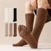 Solid Color Five Finger Stockings Coral Fleece Floor Plush Long Socks Split Toe Stockings  Autumn