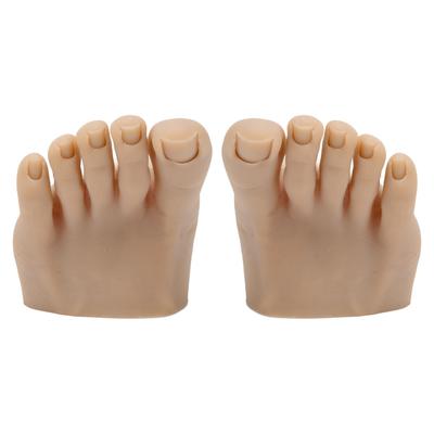 Nail Art Training Fake Half Foot Model Dark Skin Color Reusable Tattoo Practice Silicone Foot Model