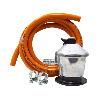 Kit Gaz Butane - STANDARD - Régulateur 30gr - Tuyau 1,5m - Caoutchouc - Colliers de Serrage