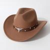Autumn and winter unisex soft woolen cowboy hat, wide-brimmed fedora, simple and versatile style