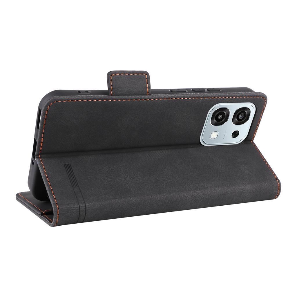 For Oppo Oppo A6 Pro 5G Case Leather Wallet Flip Phone Cover with Hardware Decor