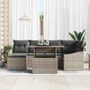 VidaXL Ensemble de Canapés de Jardin de 7 Pièces avec Coussins Gris Rattan Poly 3349035