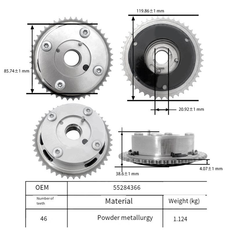 VVT Timing Gear Set 55284366 Camshaft Phase Adjusters Sprocket For Fiat 1.8L Engine-A65M