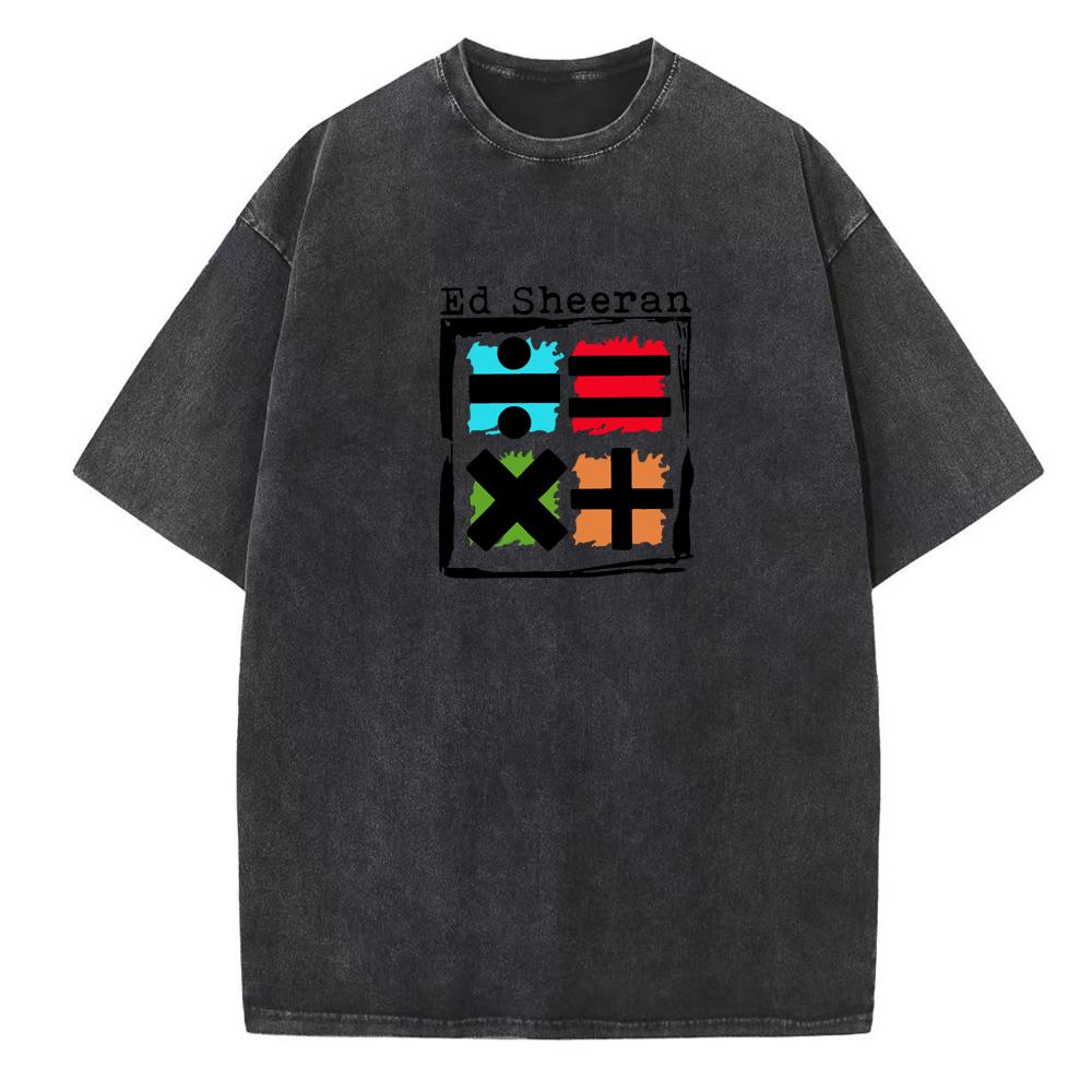 Ed Sheeran Welttournee Shirts Vintage Harajuku Sommer Unisex Regulär Rundhals Kurzarm Lässige Baumwoll T-Shirts Druck