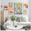 Minimalist Modern Abstract Fruit Poster Print Orange Peaches Strawberry Tomato Lemon Fig Canvas Painting Wall Art Home Decor