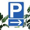 Durable Metal Right Arrow Parking Sign Xcm Blue White Indoor Outdoor Wall Decor