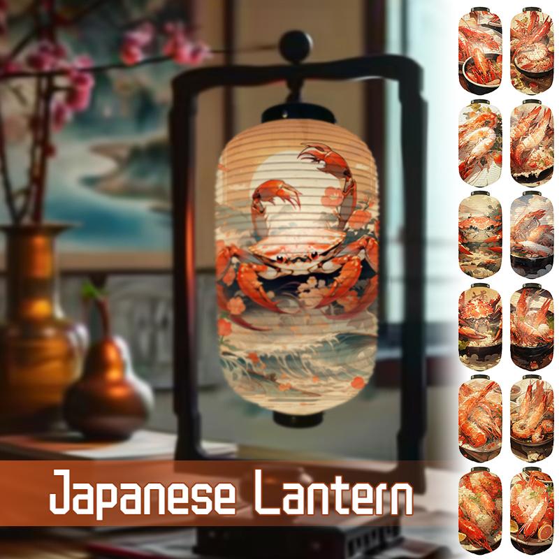 Japanese Style Paper Lantern Beautiful Crab Shrimp Printed Lanterns Sushi Hotpot Izakaya Restaurant Bar Advertising Lantern