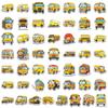 50 Sheets Cartoon School Bus & Cute Planner Stickers for Phone Cases, Suitcases, and Notebooks