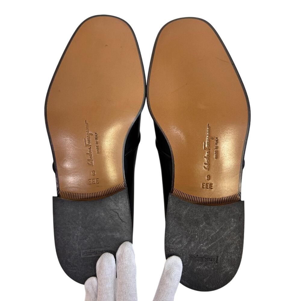 Salvatore Ferragamo Round toe Calfskin monkstrap shoes Other shoes black Calfskin Used