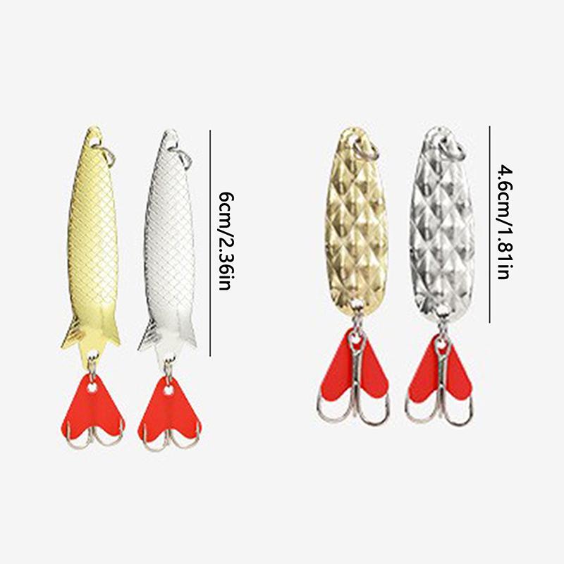 

.[SH]10PCS/Set Gold And Sliver Metal Jig Spoon Spinner Fishing Lure Wobbler Bait Set WithFishing Tackle Box Kit For Fishing