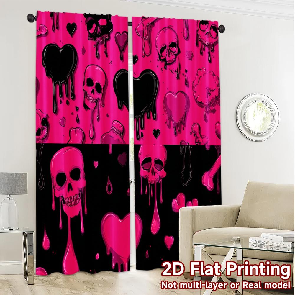 2D Flat Printing  JIT 2pcs   Curtains (Without Rod) Gothic Curtains Creative Modern Curtains Versatile Polyester Fabric Curtains