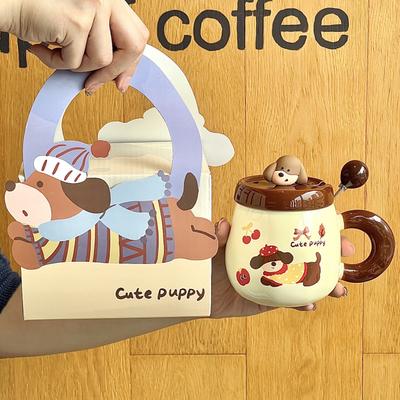 Ins original Wurstwelpen Keramiktasse niedliche Cartoon-Tasse für Mädchen Geburtstagsgeschenk Souvenir Geschenkbox