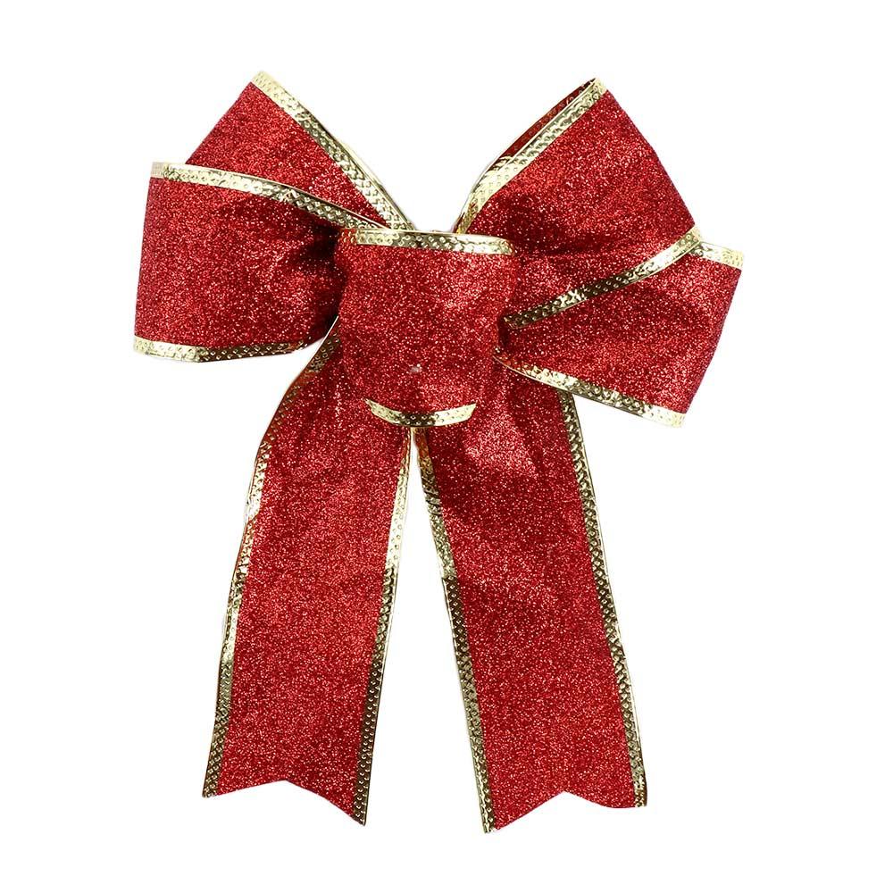Bowknot Christmas Bows New Year Decoration Butterfly  Bow Home Decor Xmas Party Supplies Christmas Tree Ornaments Ribbon Bows 17cm красный