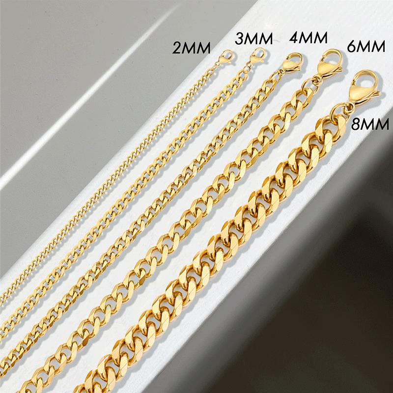 Trendy Light Luxury Gold-Plated Cuban Link Clavicle Necklace – Versatile, Layered Design for Women